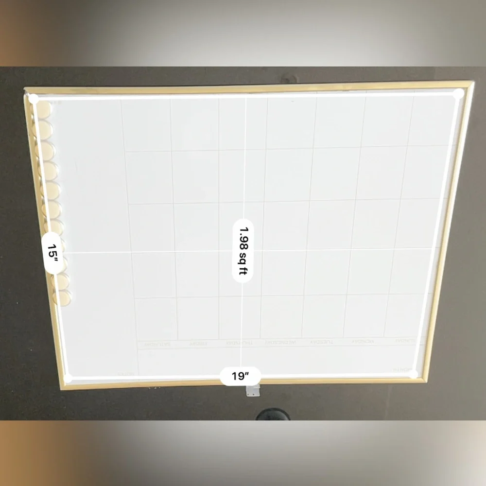 Magnetic Dry Erase Monthly Calendar Board - Gold Frame